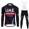 Fietskleding (Fietsshirt Lange Mouw + Lange Koersbroek) 2024 UAE TEAM EMIRATES - Zwart